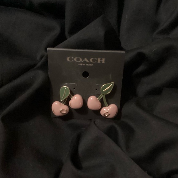 Coach Cherry Earrings with Pink and Green - Picture 2 of 3